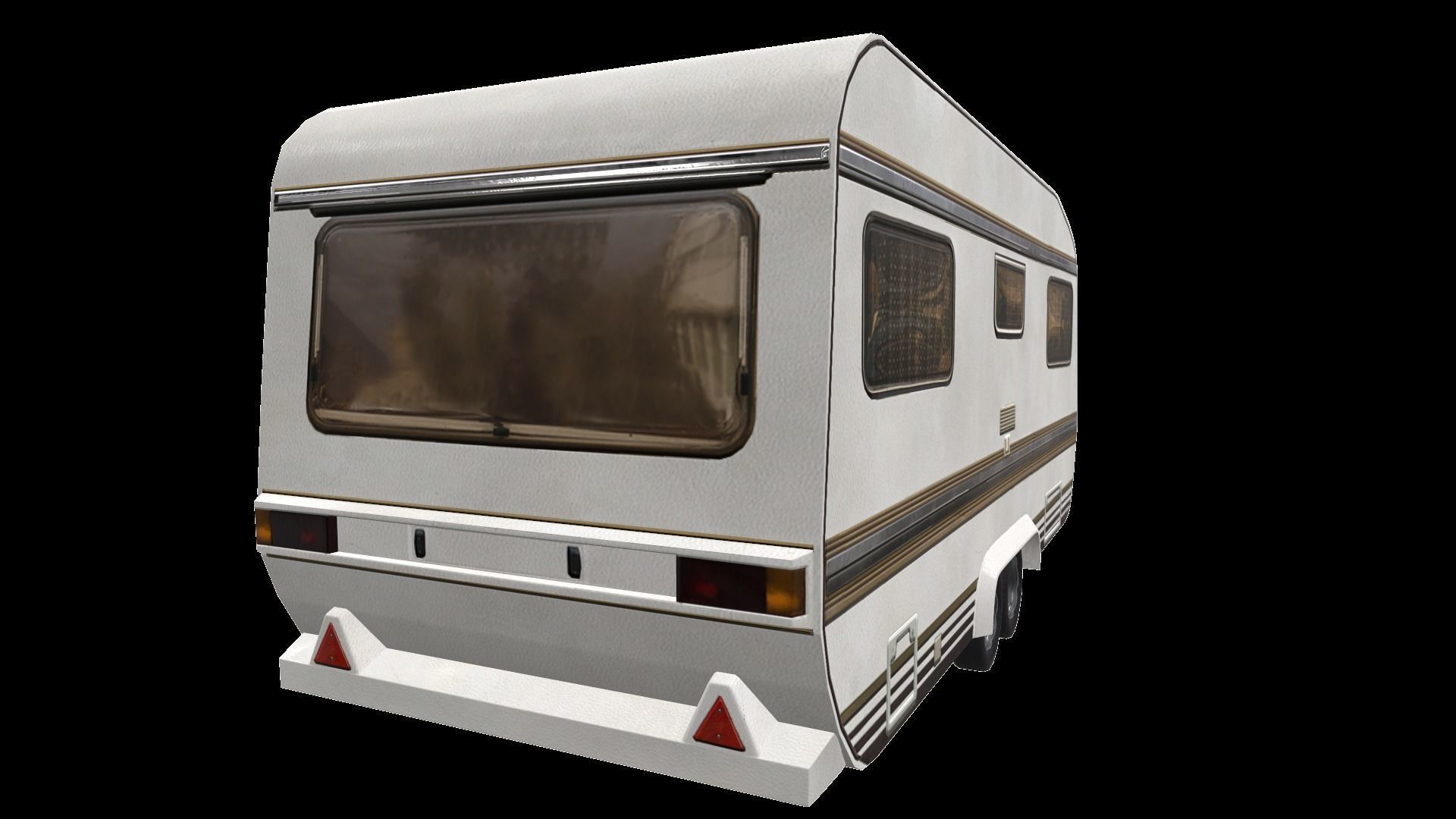 PBR Caravan Lowpoly camper trailer Low-poly 3D model_13