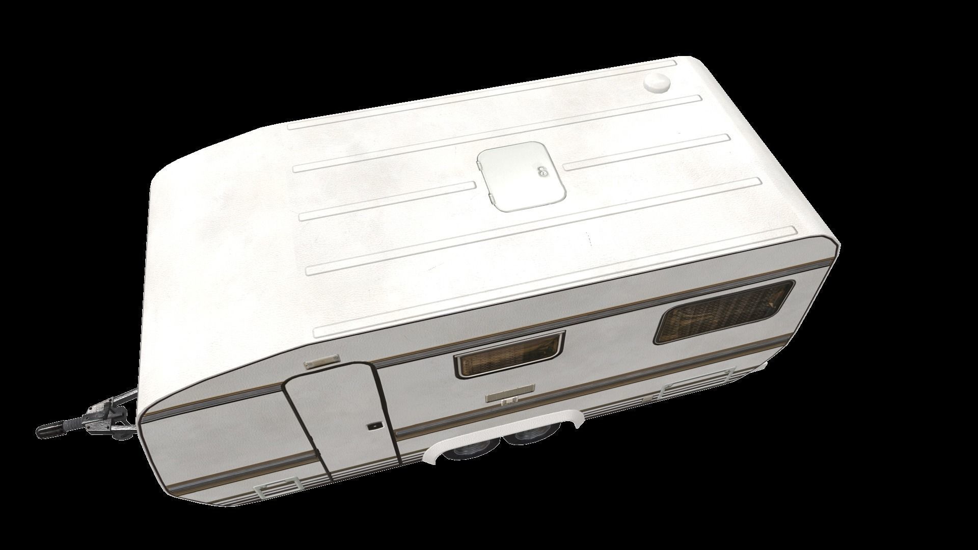 PBR Caravan Lowpoly camper trailer Low-poly 3D model_14