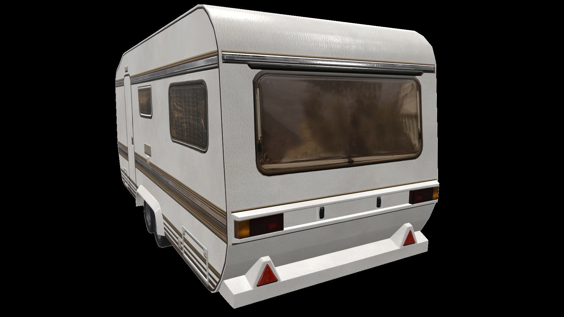 PBR Caravan Lowpoly camper trailer Low-poly 3D model_21