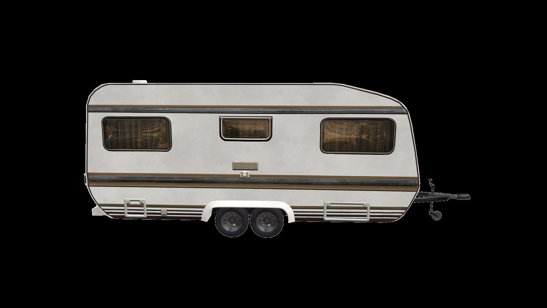 PBR Caravan Lowpoly camper trailer Low-poly 3D model_11