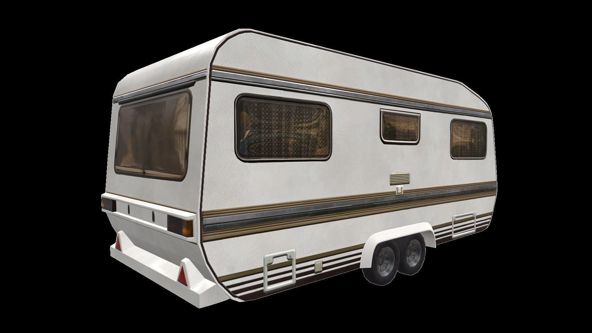 PBR Caravan Lowpoly camper trailer Low-poly 3D model_6