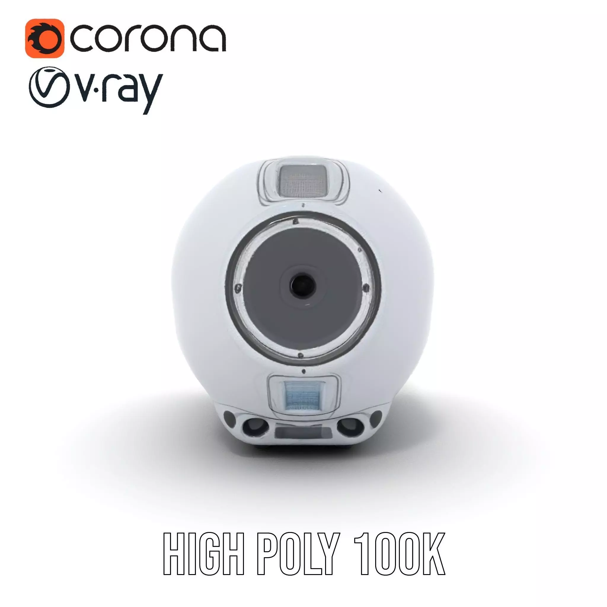 Futuristic Speaker Model Pack with HighTech Design Low-poly 3D model_27