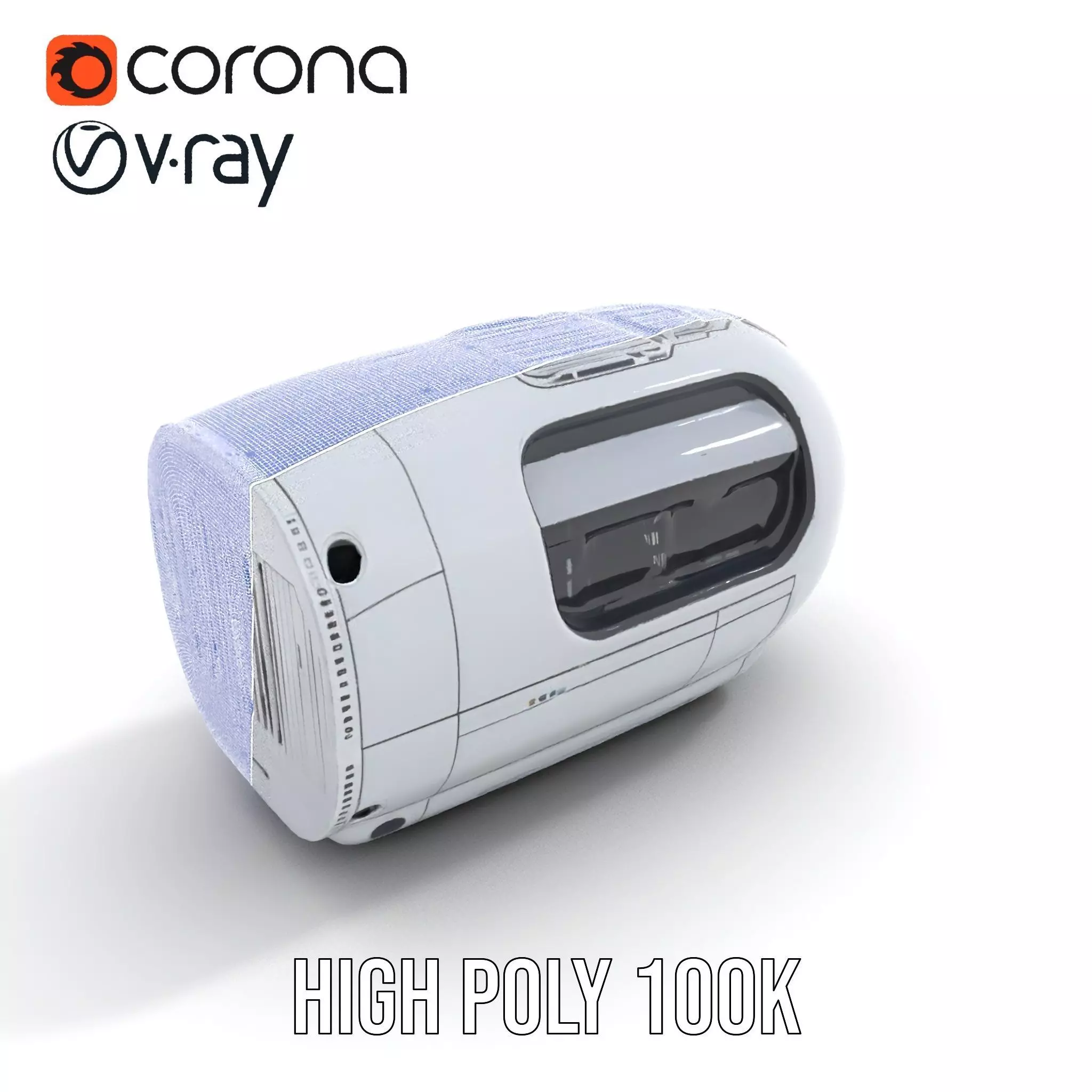 Futuristic Speaker Model Pack with HighTech Design Low-poly 3D model_32