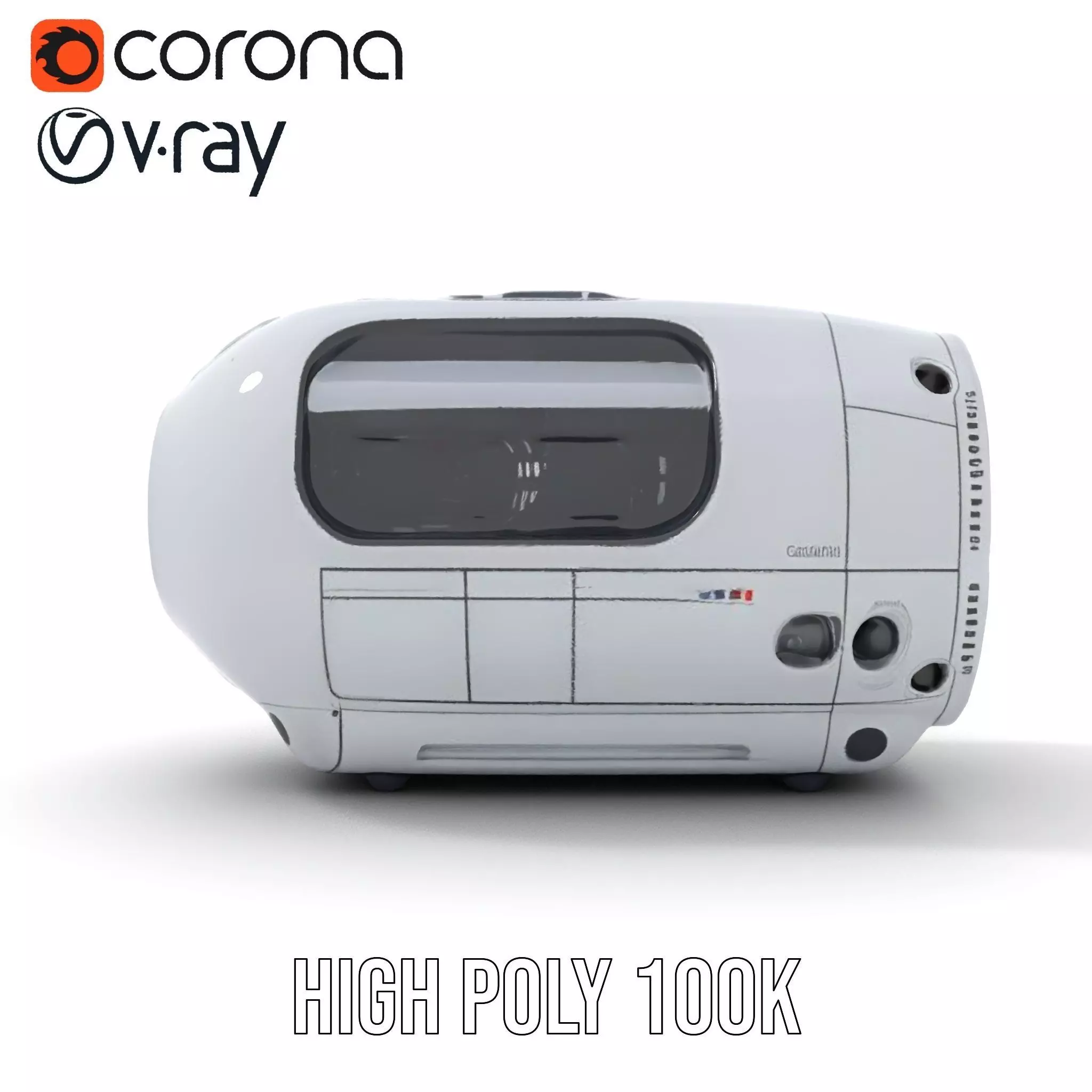 Futuristic Speaker Model Pack with HighTech Design Low-poly 3D model_16