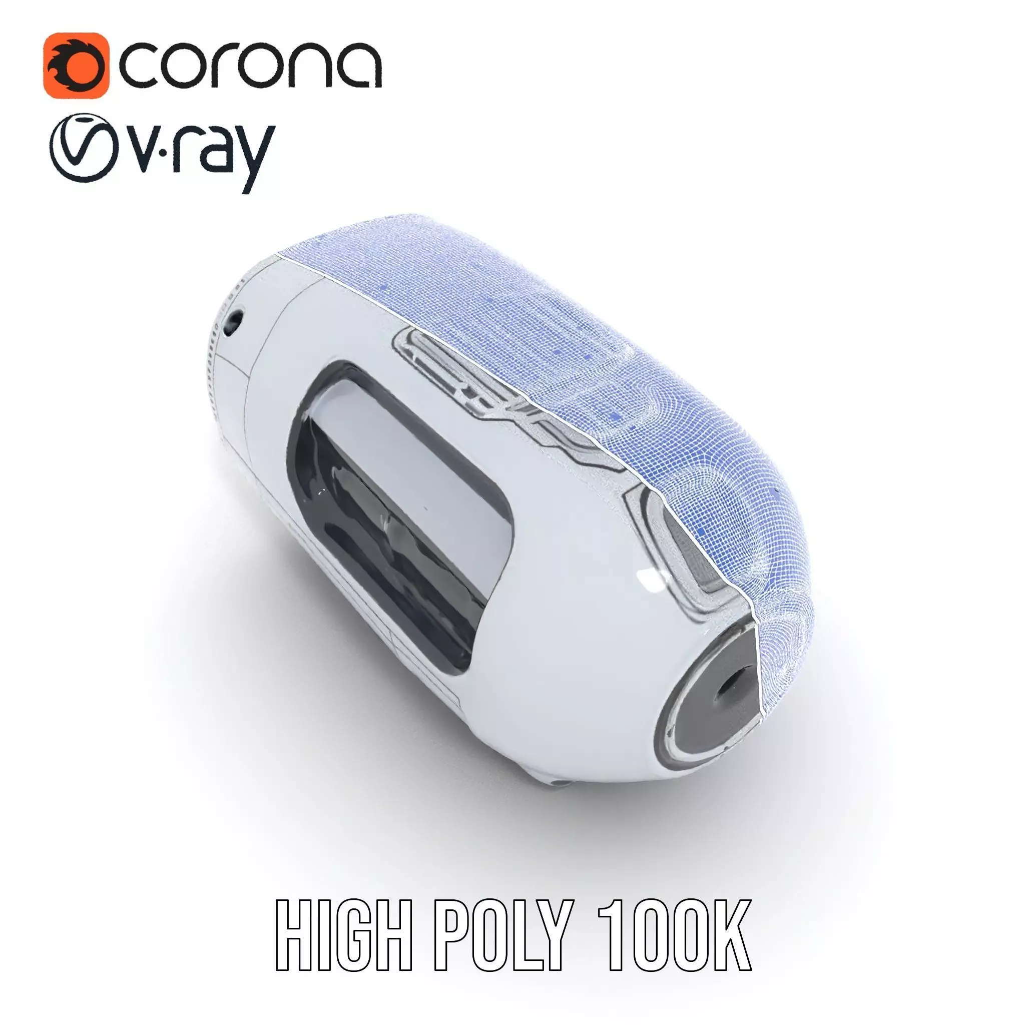 Futuristic Speaker Model Pack with HighTech Design Low-poly 3D model_35