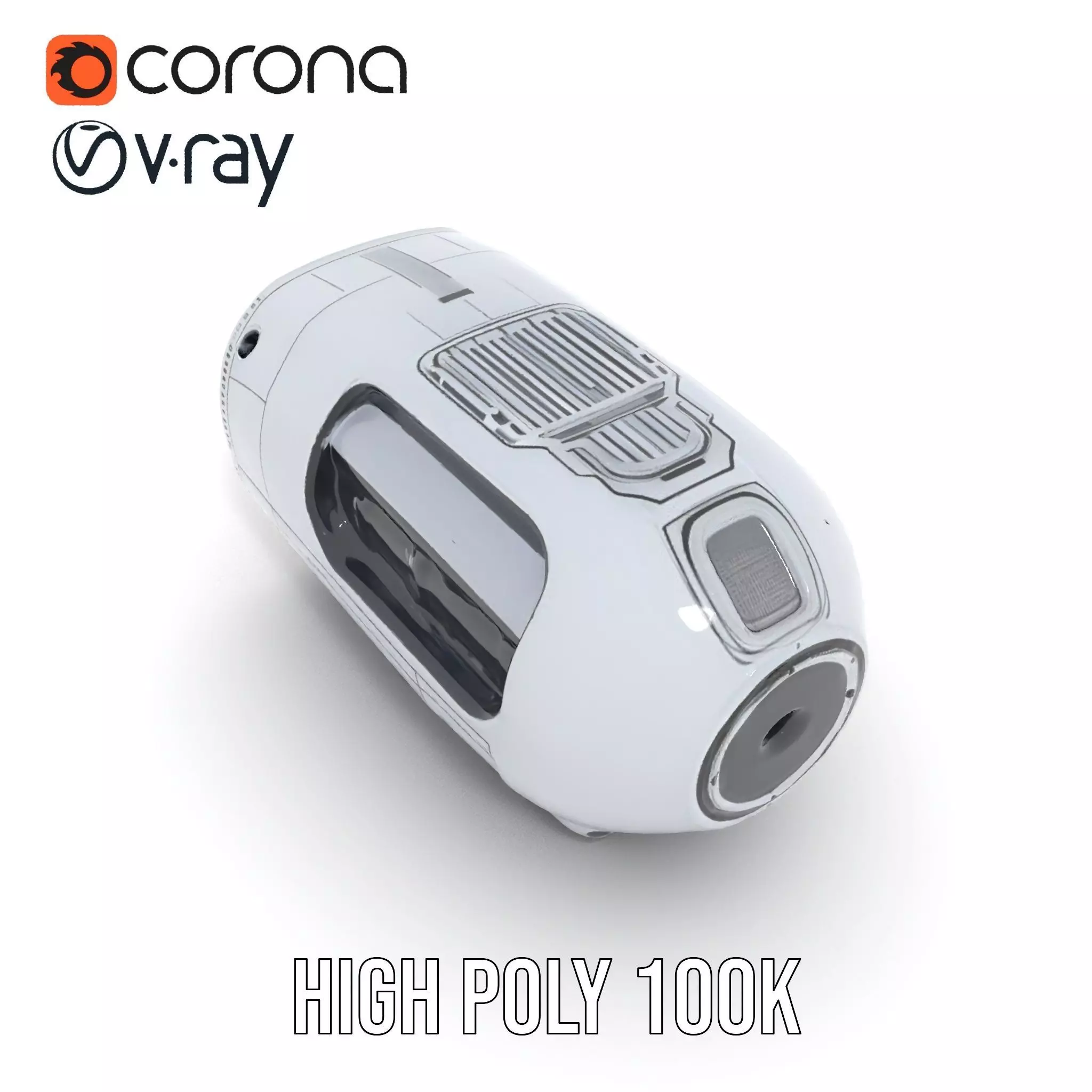 Futuristic Speaker Model Pack with HighTech Design Low-poly 3D model_19