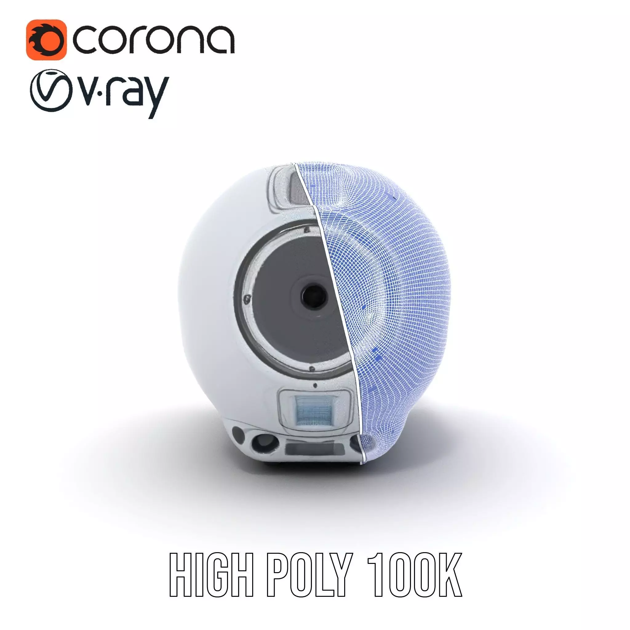 Futuristic Speaker Model Pack with HighTech Design Low-poly 3D model_33