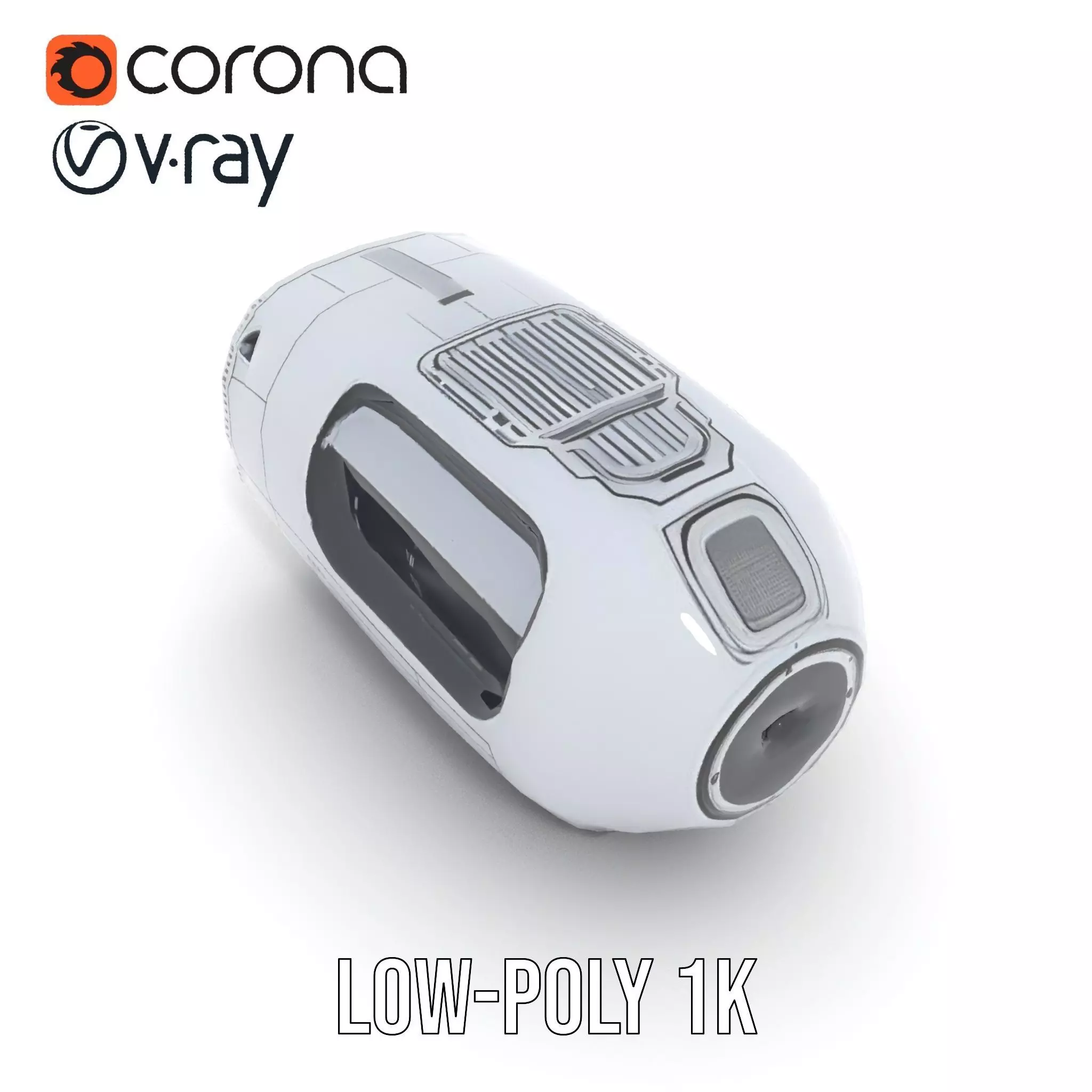 Futuristic Speaker Model Pack with HighTech Design Low-poly 3D model_9