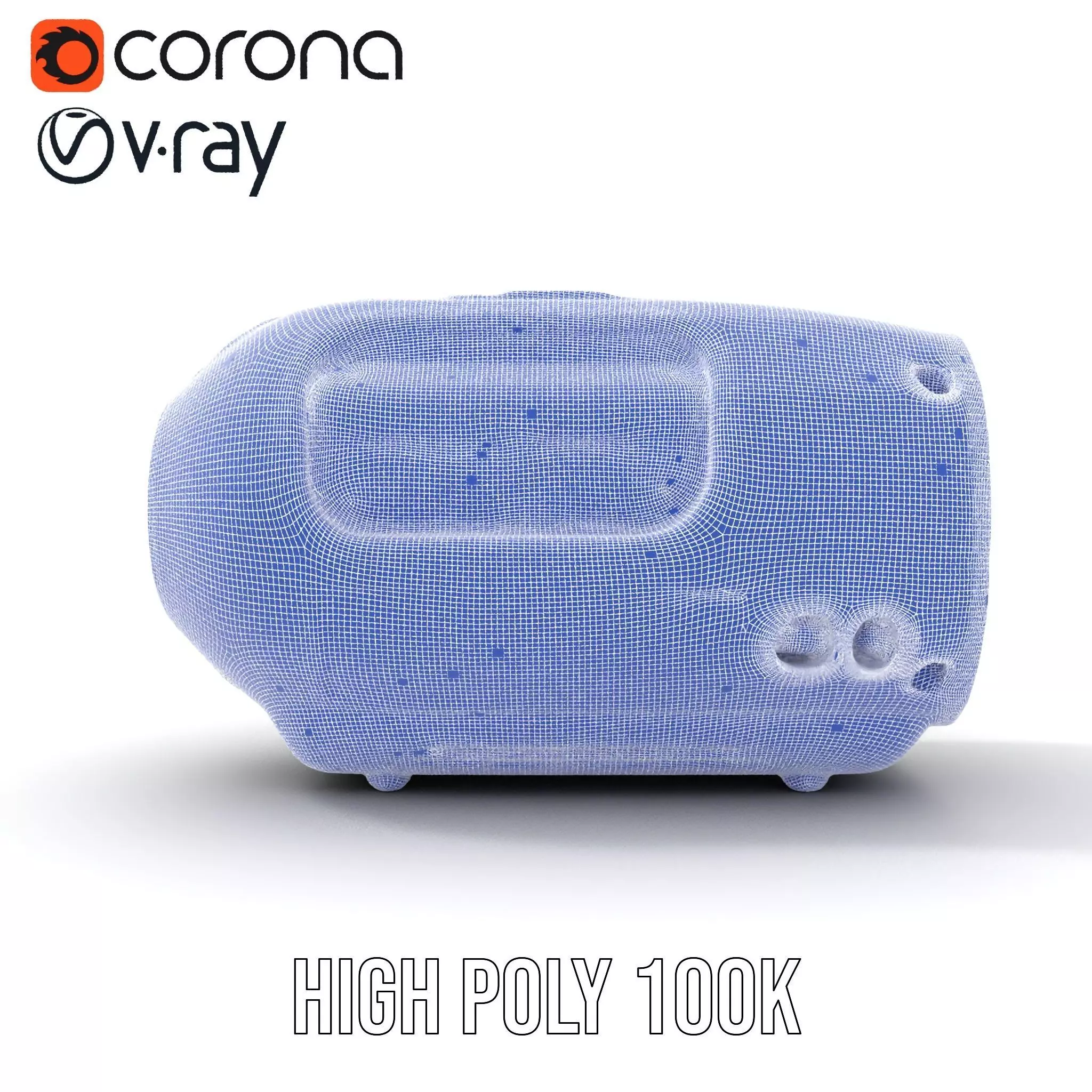 Futuristic Speaker Model Pack with HighTech Design Low-poly 3D model_34