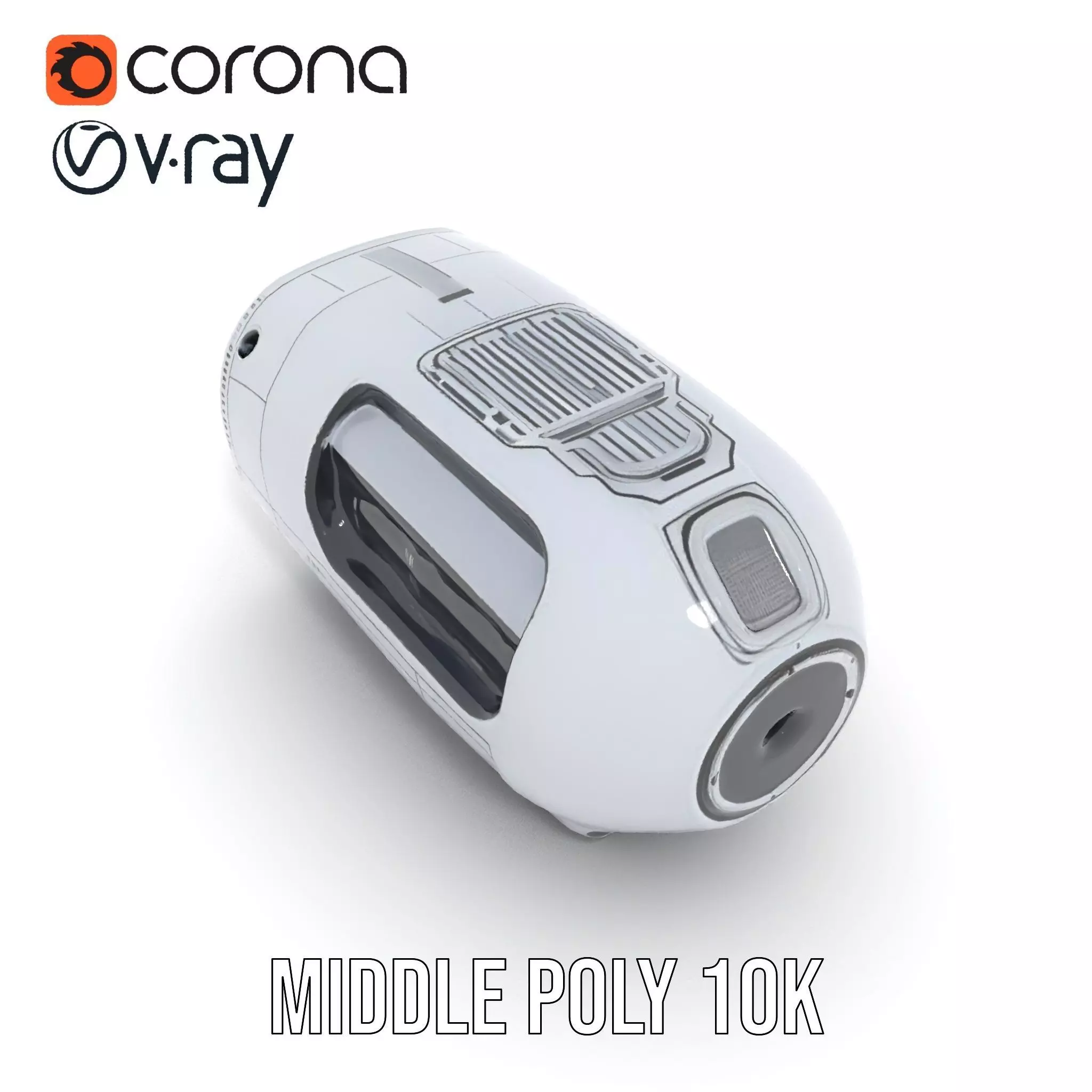 Futuristic Speaker Model Pack with HighTech Design Low-poly 3D model_11