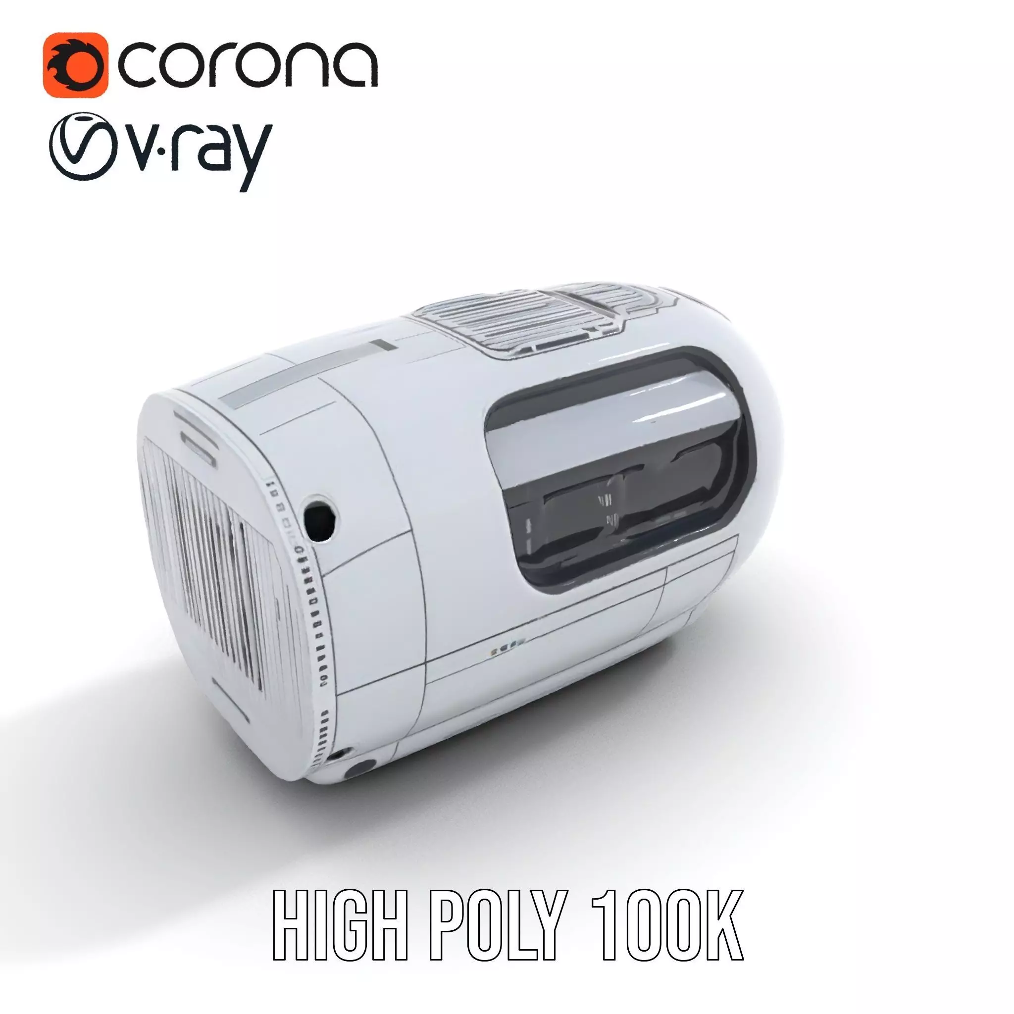 Futuristic Speaker Model Pack with HighTech Design Low-poly 3D model_24