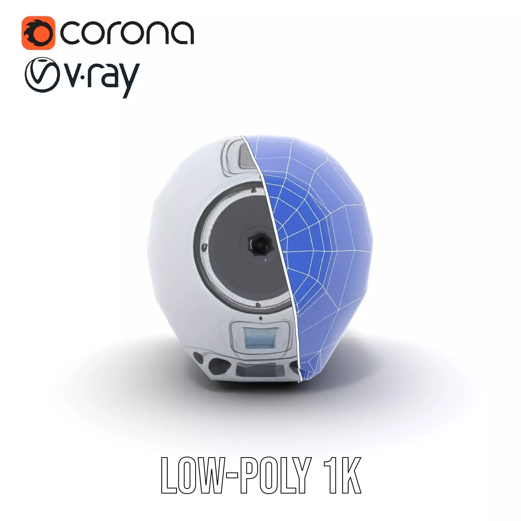 Futuristic Speaker Model Pack with HighTech Design Low-poly 3D model_8