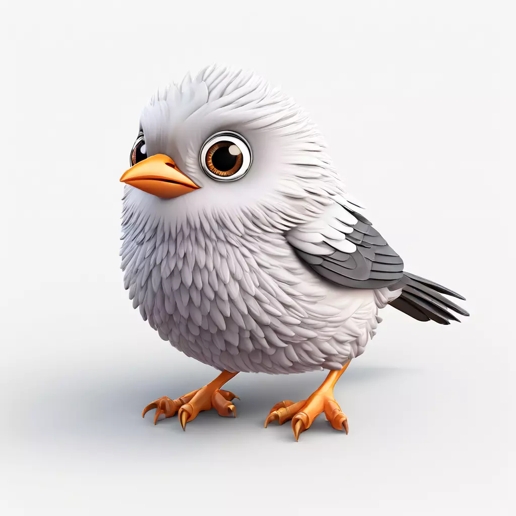 Adorable Cartoon Baby Bird 3D Model Low-poly 3D model_0