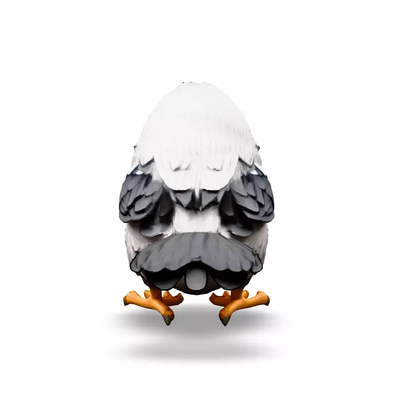 Adorable Cartoon Baby Bird 3D Model Low-poly 3D model_6