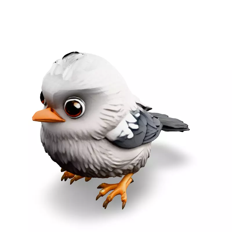 Adorable Cartoon Baby Bird 3D Model Low-poly 3D model_1