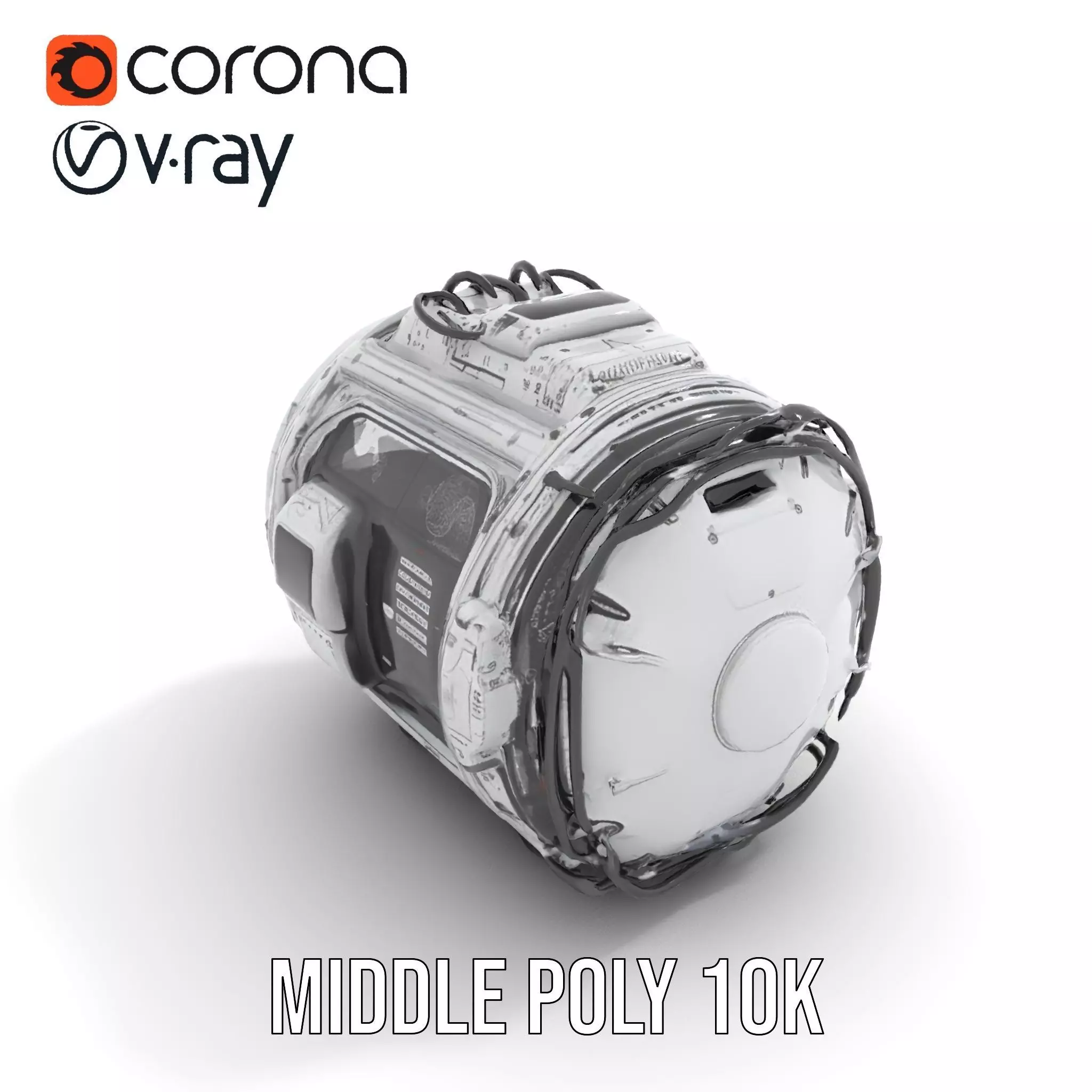 Futuristic Space Pod model pack Low-poly 3D model_11