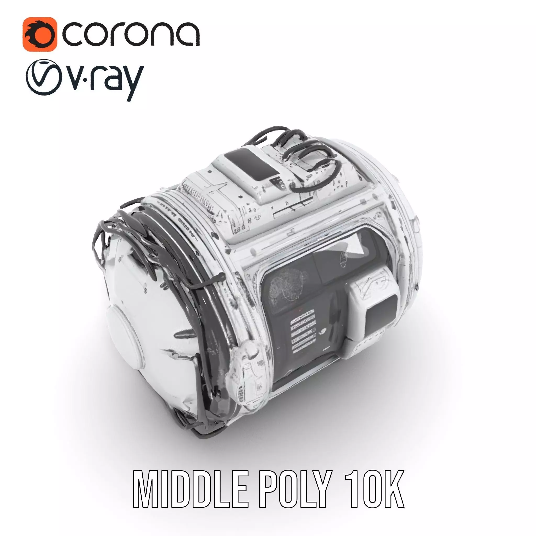 Futuristic Space Pod model pack Low-poly 3D model_14