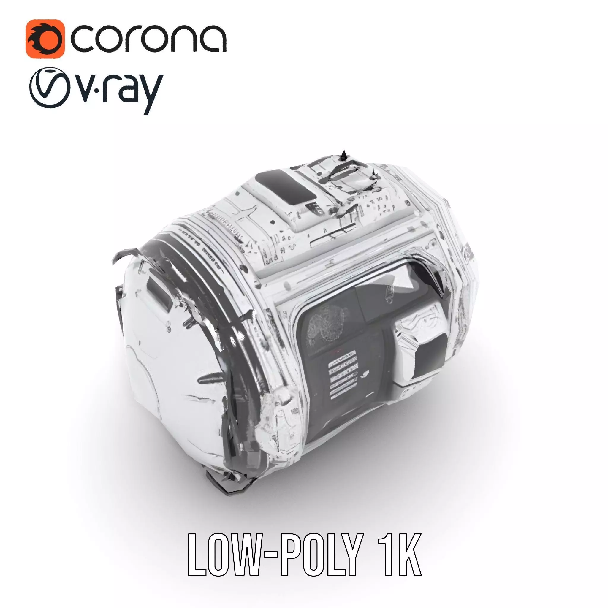 Futuristic Space Pod model pack Low-poly 3D model_20