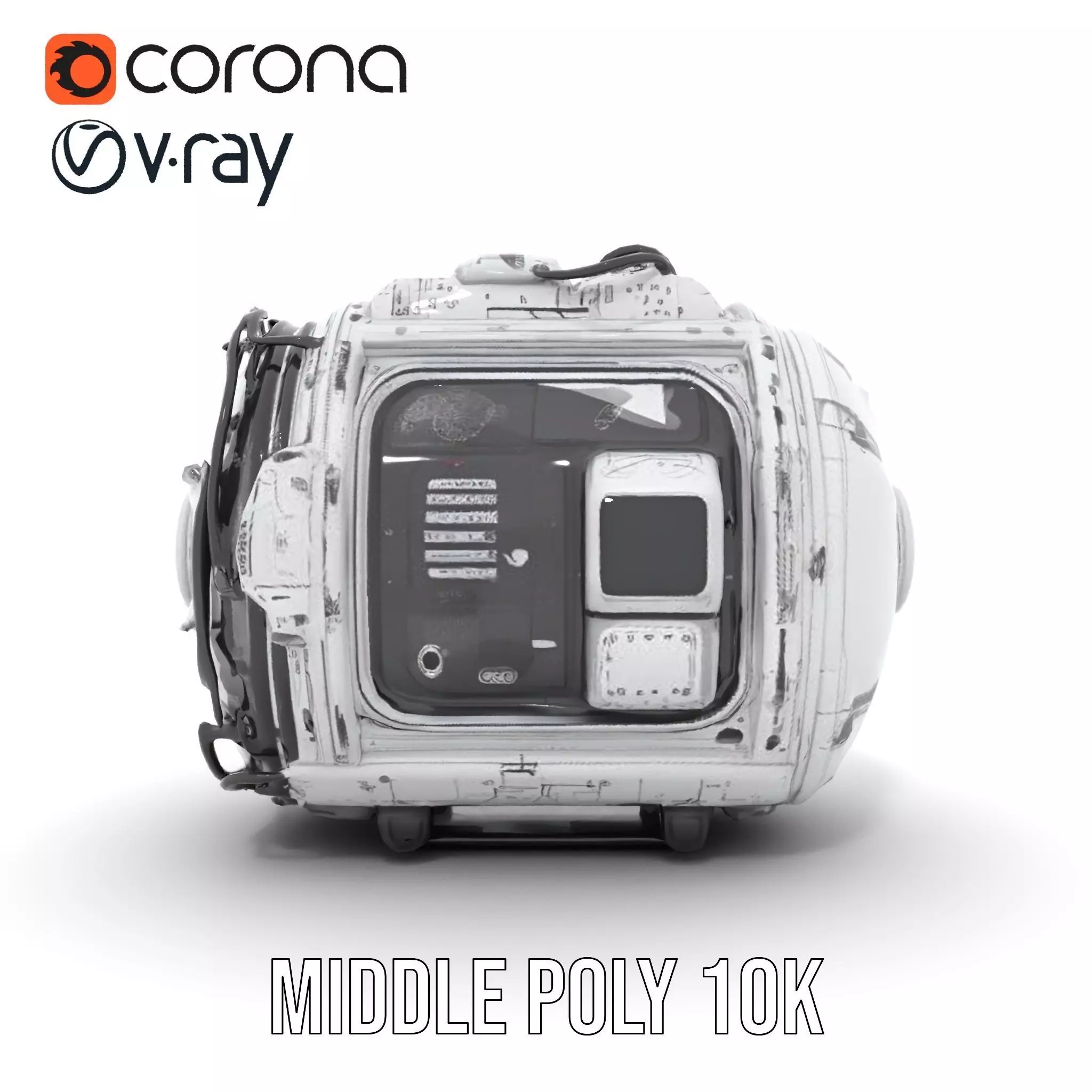 Futuristic Space Pod model pack Low-poly 3D model_7