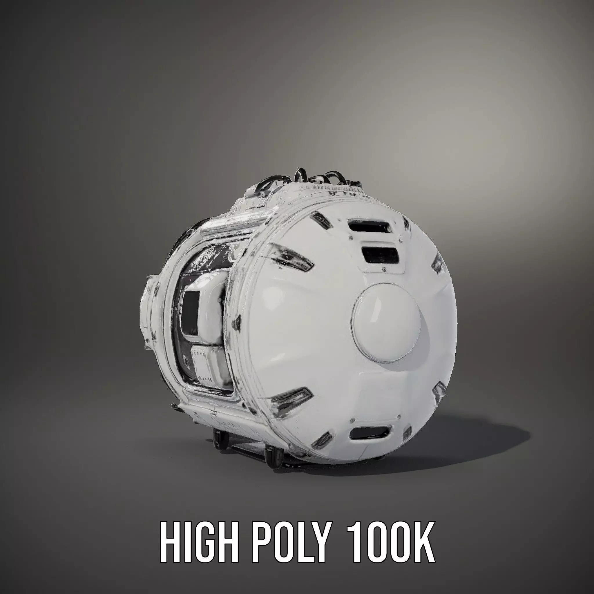Futuristic Space Pod model pack Low-poly 3D model_10