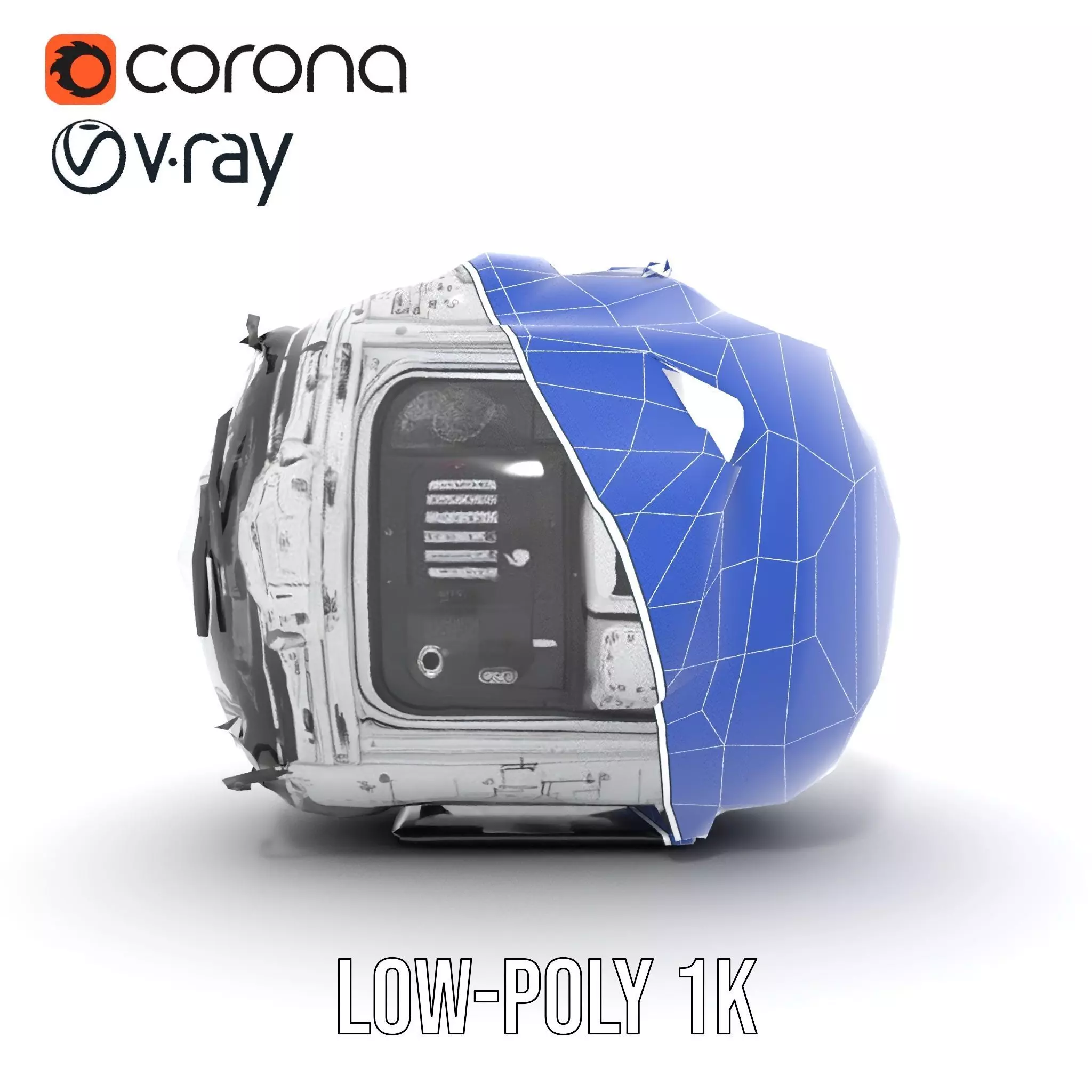 Futuristic Space Pod model pack Low-poly 3D model_31