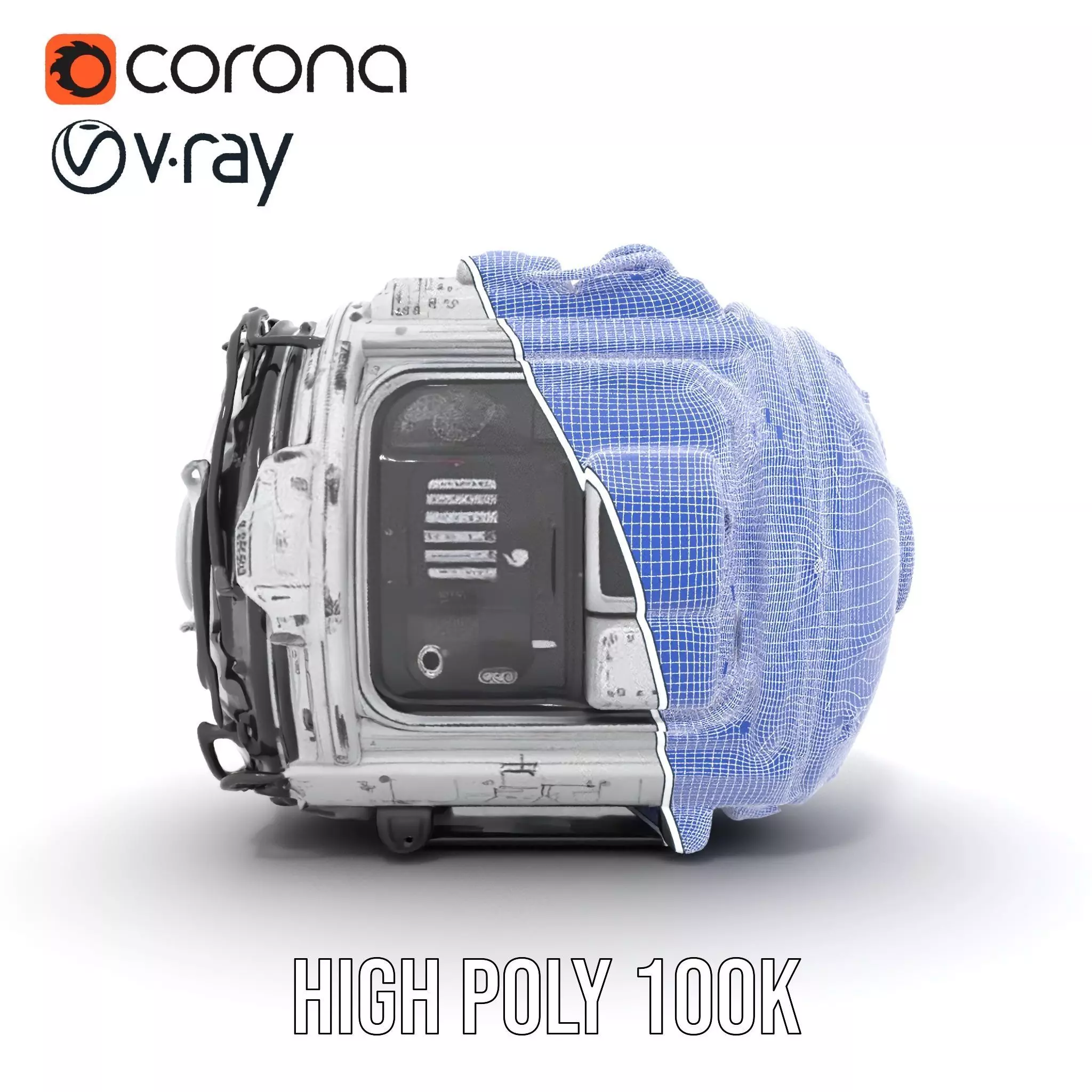 Futuristic Space Pod model pack Low-poly 3D model_34