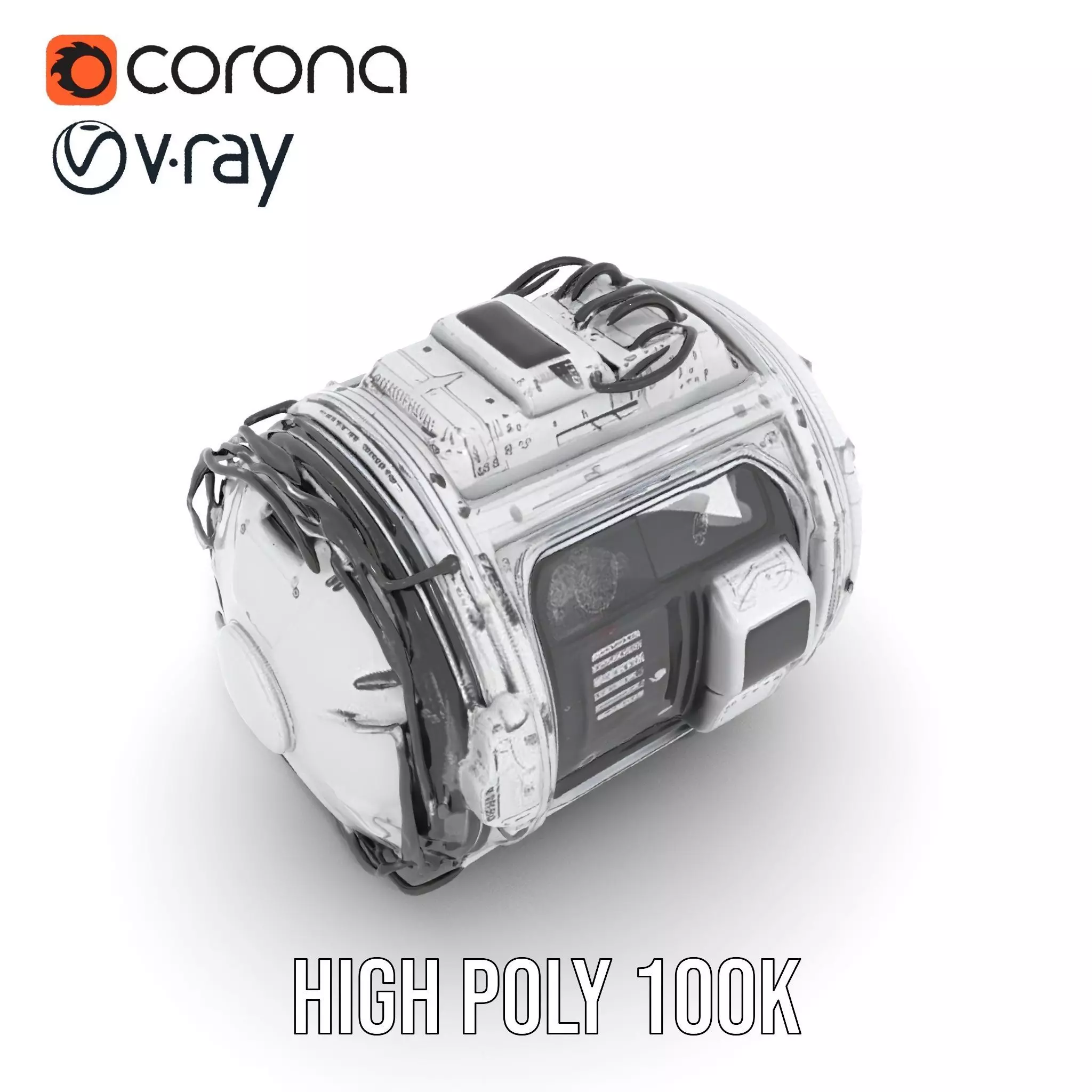 Futuristic Space Pod model pack Low-poly 3D model_29