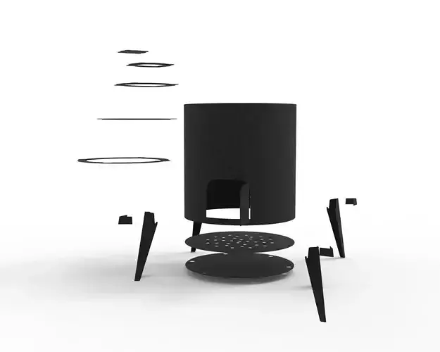 Wood Burning Stove  Sheet Metal Fabrication Design