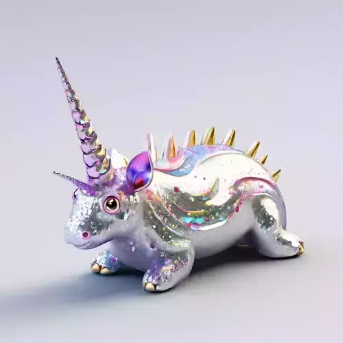 Sparkly Unicorn Hedgehog 3D Model Low-poly 3D model