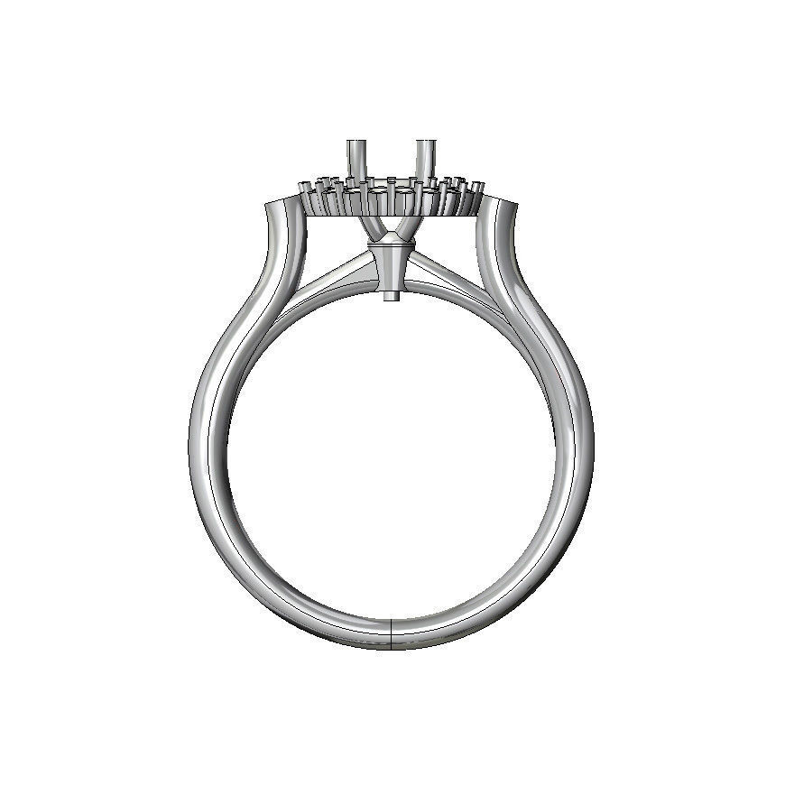 Engagement ring with round gemstone FS 002 Free 3D print model_6
