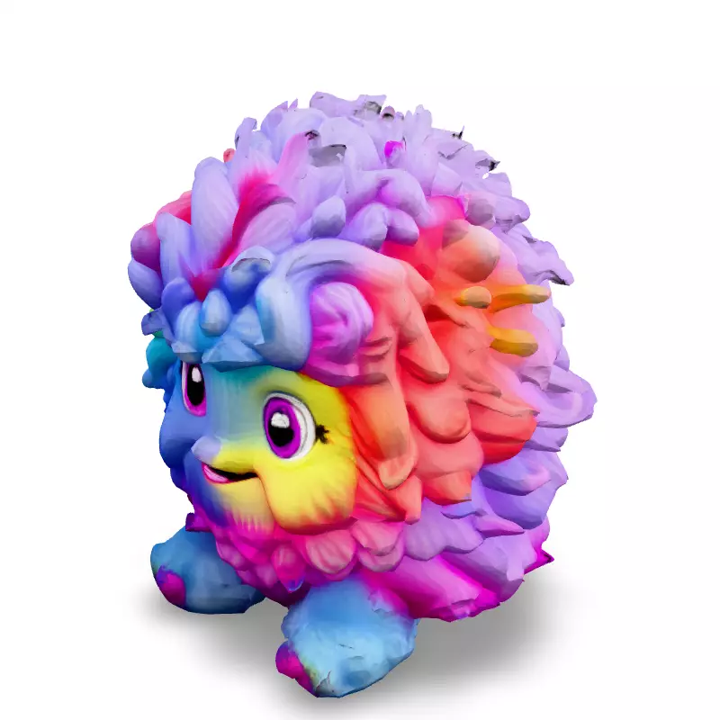 Adorable Rainbow Furball Monster 3D Model Low-poly 3D model_1