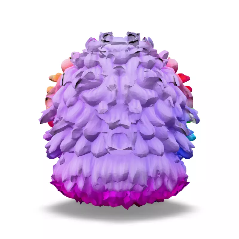 Adorable Rainbow Furball Monster 3D Model Low-poly 3D model_6