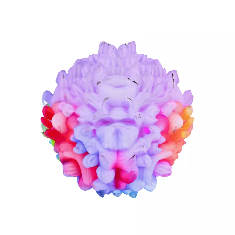 Adorable Rainbow Furball Monster 3D Model Low-poly 3D model_7