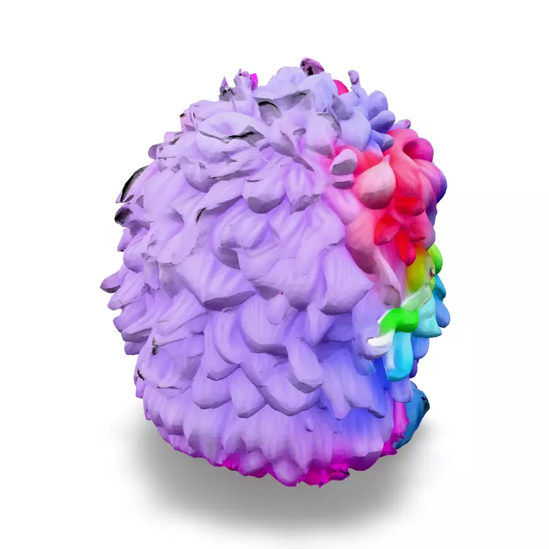 Adorable Rainbow Furball Monster 3D Model Low-poly 3D model_5