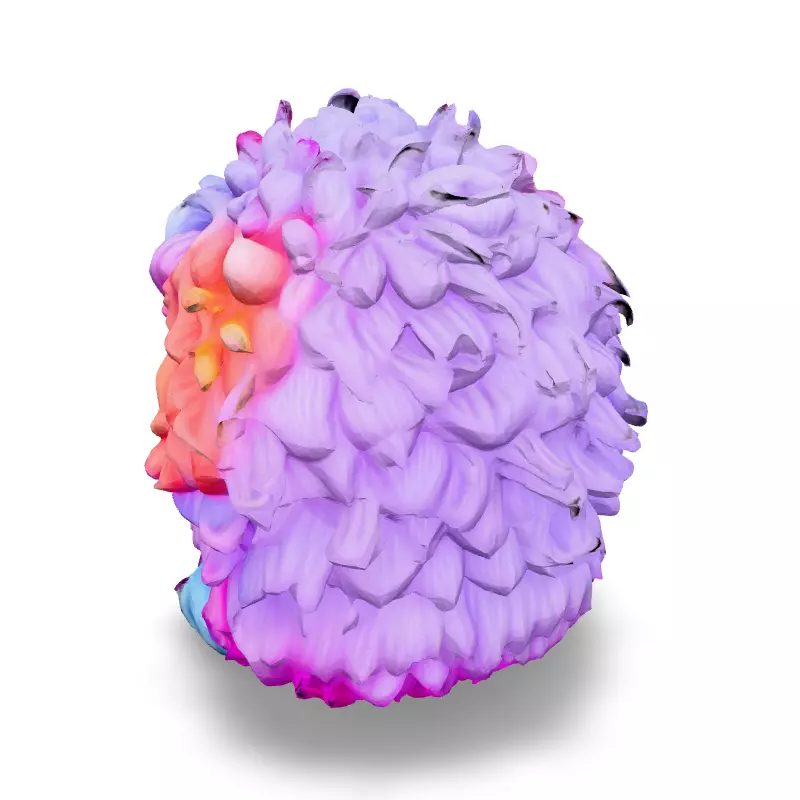 Adorable Rainbow Furball Monster 3D Model Low-poly 3D model_4