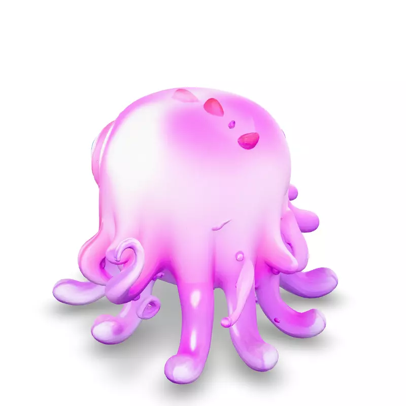 Cute Pink Jelly Monster 3D Model Low-poly 3D model_4