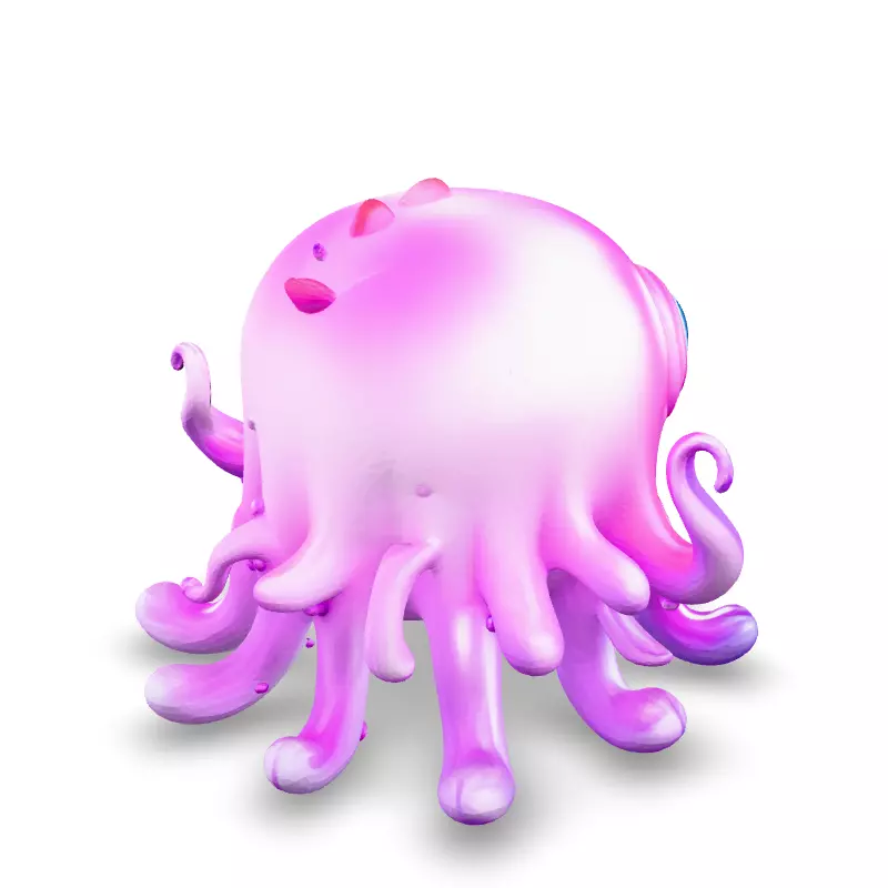 Cute Pink Jelly Monster 3D Model Low-poly 3D model_5