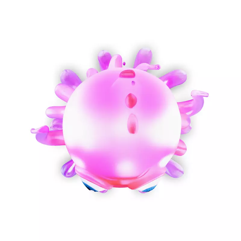 Cute Pink Jelly Monster 3D Model Low-poly 3D model_7