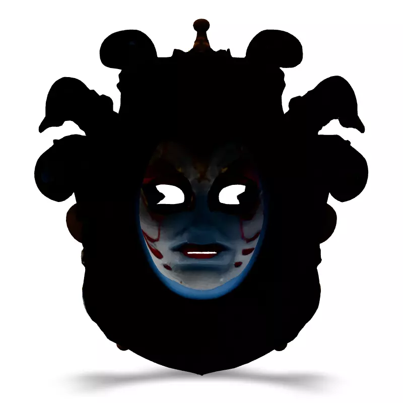 Elegant Venetian Carnival Mask 3D Model Low-poly 3D model_6