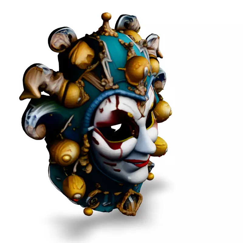 Elegant Venetian Carnival Mask 3D Model Low-poly 3D model_2