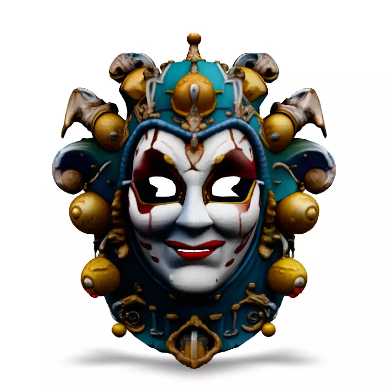 Elegant Venetian Carnival Mask 3D Model Low-poly 3D model_3