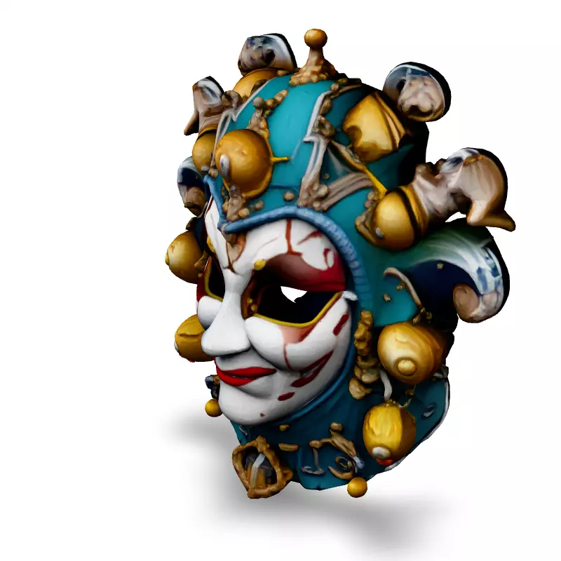 Elegant Venetian Carnival Mask 3D Model Low-poly 3D model_1