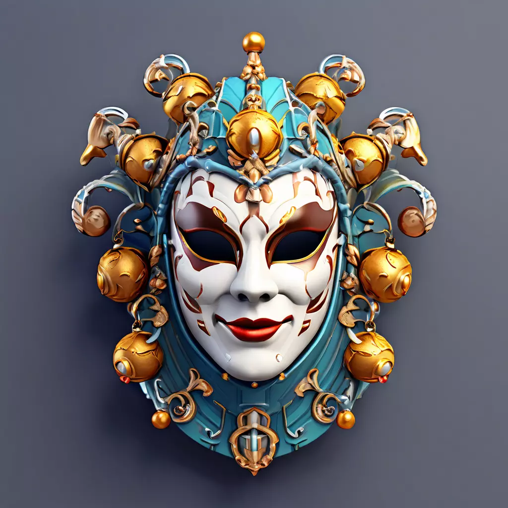 Elegant Venetian Carnival Mask 3D Model Low-poly 3D model_0