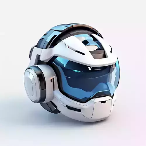SciFi Helmet Futuristic Headgear Low-poly 3D model