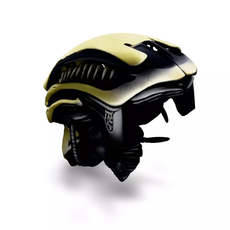 SciFi Alien Robot Head High Detail Low-poly 3D model_4