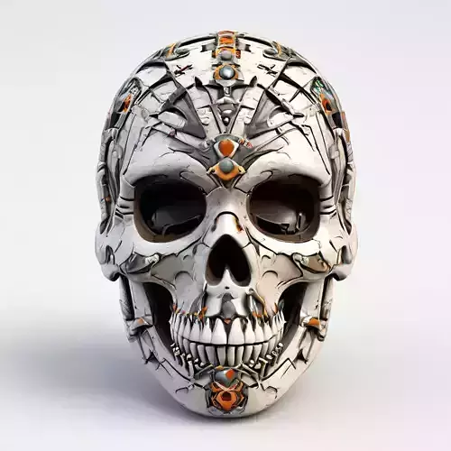 Cyberpunk Robotic Skull HighDetail Model