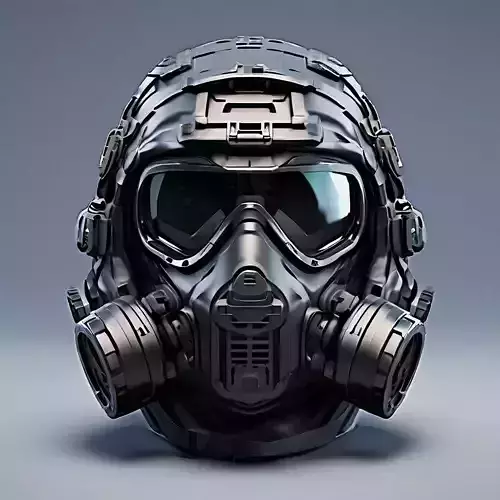 Tactical Gas Mask Helmet 3D Model