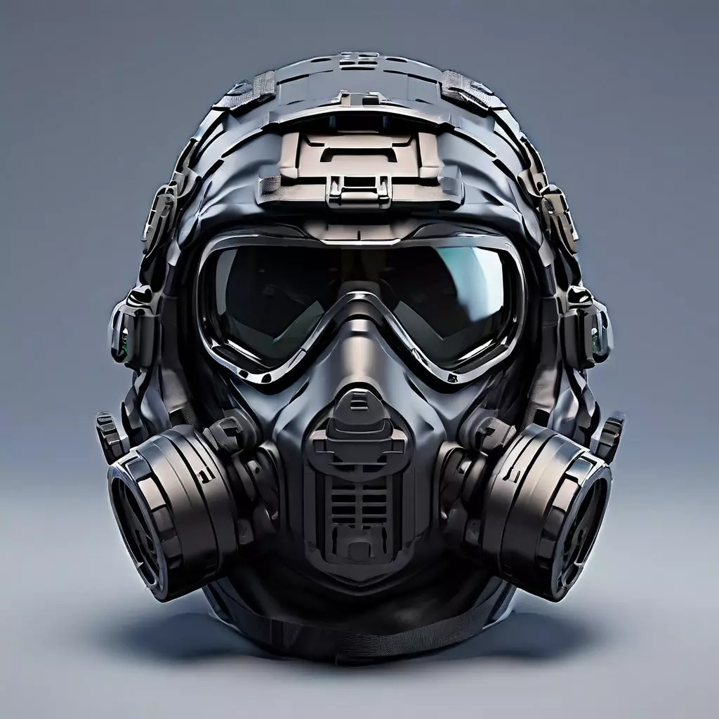 Tactical Gas Mask Helmet 3D Model Low-poly 3D model_0