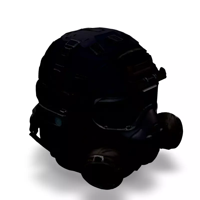 Tactical Gas Mask Helmet 3D Model Low-poly 3D model_2