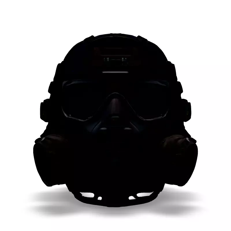 Tactical Gas Mask Helmet 3D Model Low-poly 3D model_3
